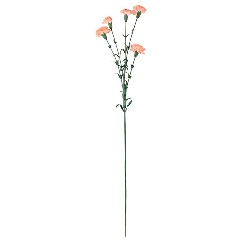 Mini Carnation Artificial Floral Spray - 27.5" - Peach