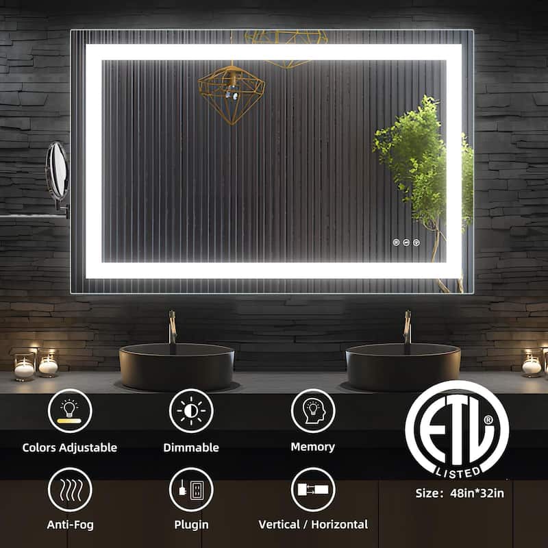 LED Bathroom Mirror with Front and Backlight