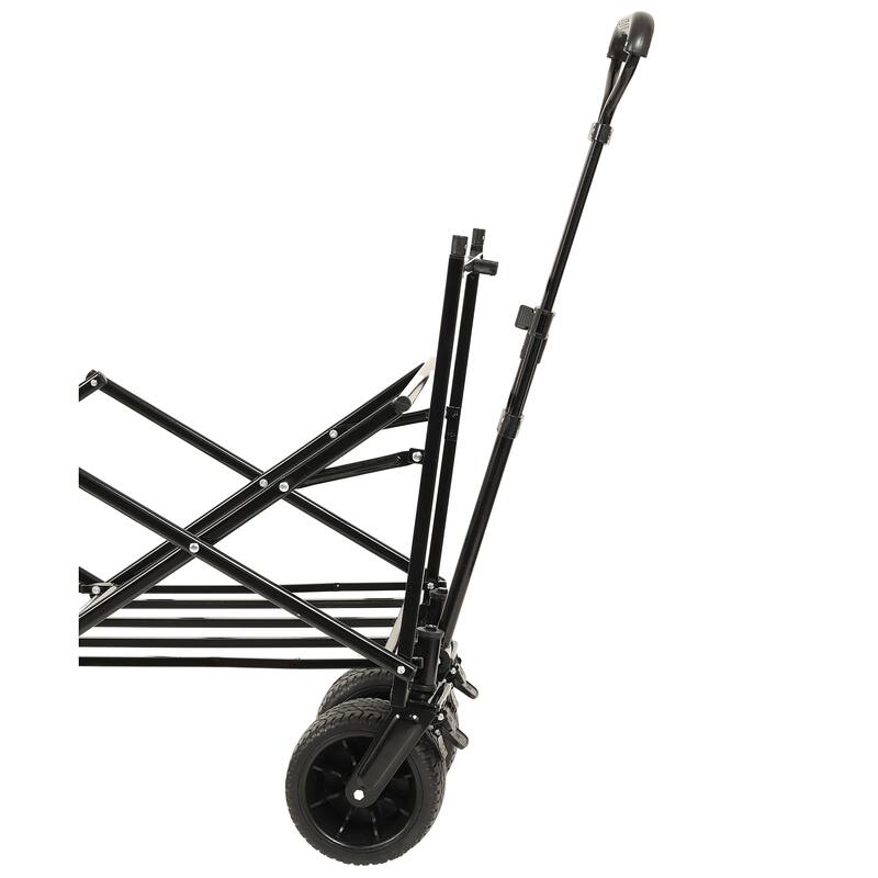 With Push Handle, 480Lbs Collapsible Wagon with Canopy, Wagon cart with 7" All-Terrain Wheels, Large Capacity, Shopping, Sports