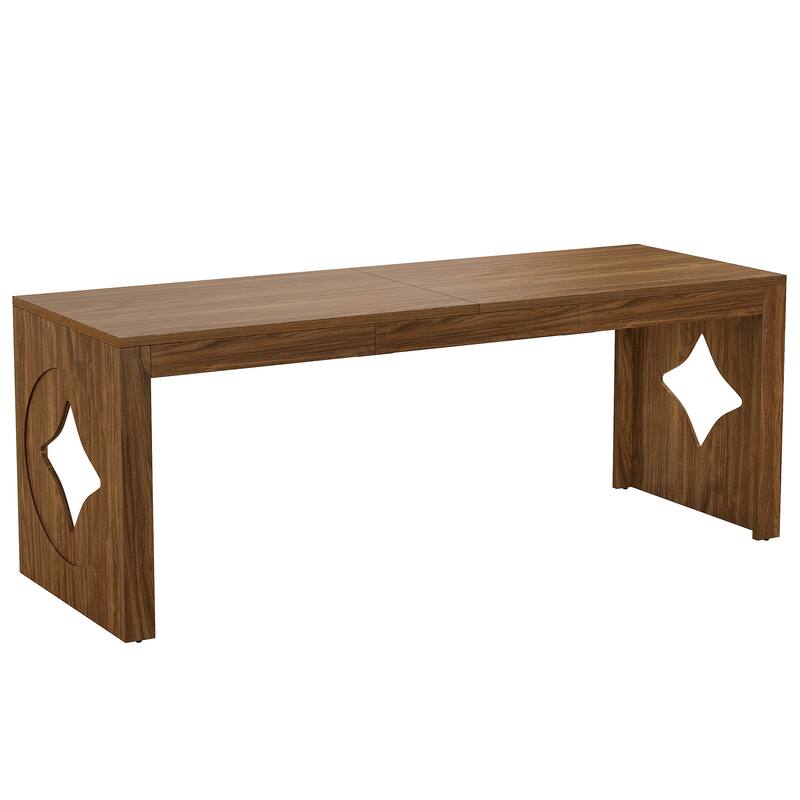 Extra Long 2 Person Computer Desk with Diamond-Cut Base