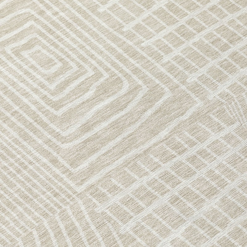 Machine Washable Indoor/ Outdoor Geo Patchwork Chantille Rug