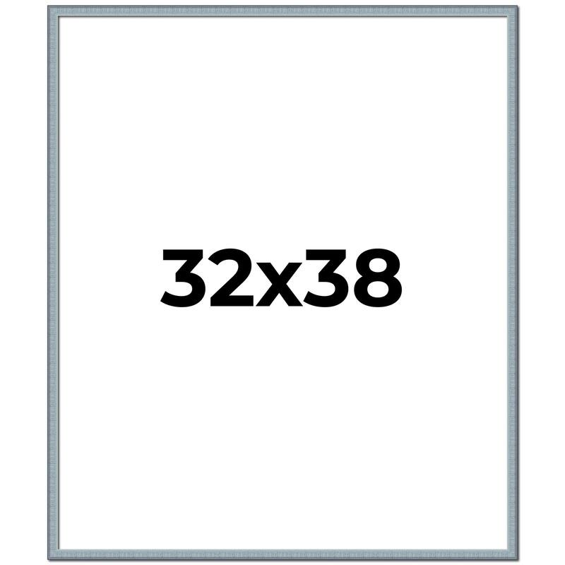 32x38 Frame Rustic Sky Blue Solid Wood Picture Frame | 0.75 Inch
