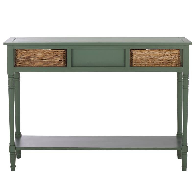 SAFAVIEH Evalena Distressed Black Console Storage Table - 44.5" x 13.4" x 31.5" - 45"W x 13"D x 32"H