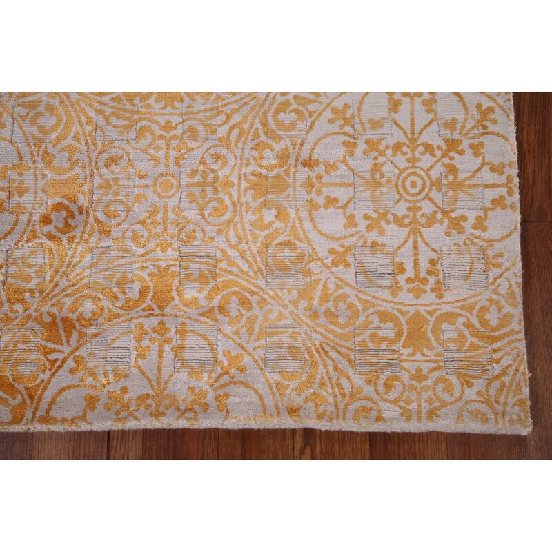 All-Over Abstract Oriental Accent Rug Hand-Knotted Wool Carpet - 2'8" x 5'5"
