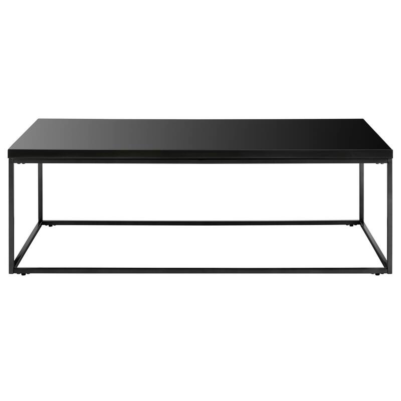 HomeRoots 47" Black Wood And Metal Frame Coffee Table