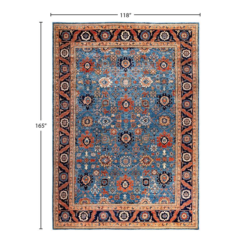 Serapi One-of-a-Kind Hand-Knotted Area Rug - Blue - 9' 10" x 13' 9"