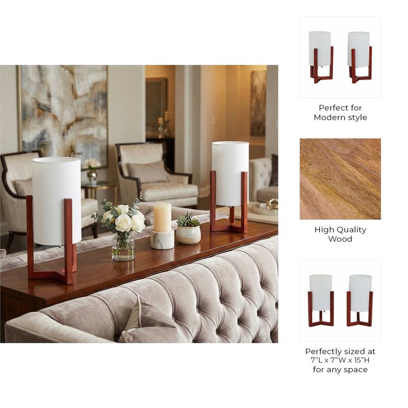 Decorative Cylinder Tripod Table Lamp - 15.0"