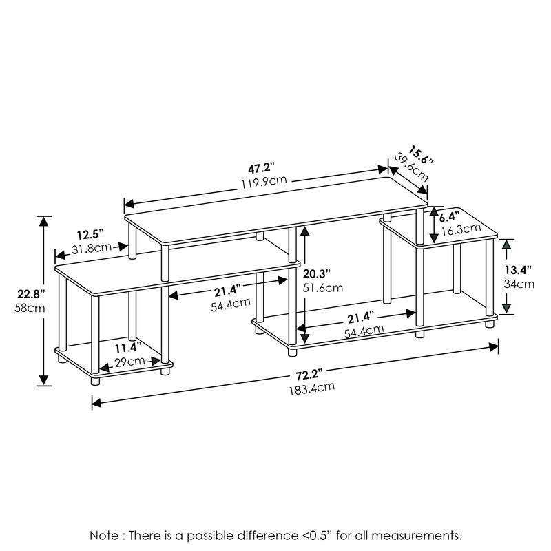 Furinno Turn-N-Tube Handel TV Stand for TV up to 55 Inch