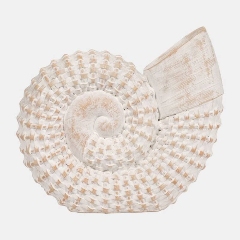 Ceramic Coastal Shell Tabletop Decoration - 7" - White