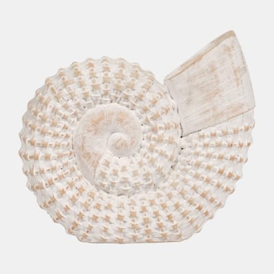Ceramic Coastal Shell Tabletop Decoration - 7" - White