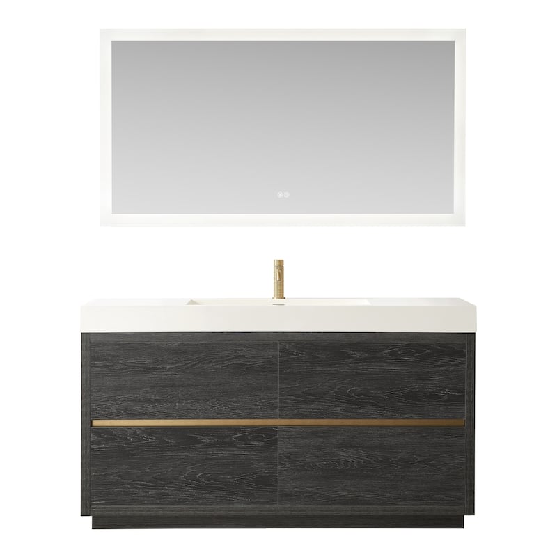 Huesca Bath Vanity with Composite Integral Sink Top and Mirror
