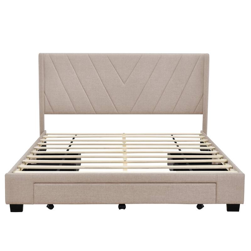 Storage Bed Upholstered Platform Bed with 3 Drawers