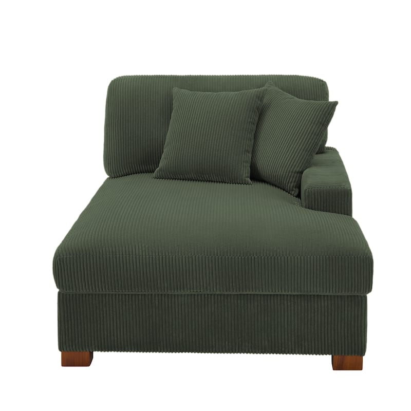 Upholstered Corduroy Modular Sectional Sofa with 2 throw pillows