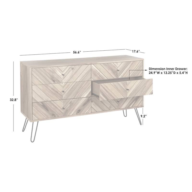 Lifestorey Alexandria 6-Drawer Dresser