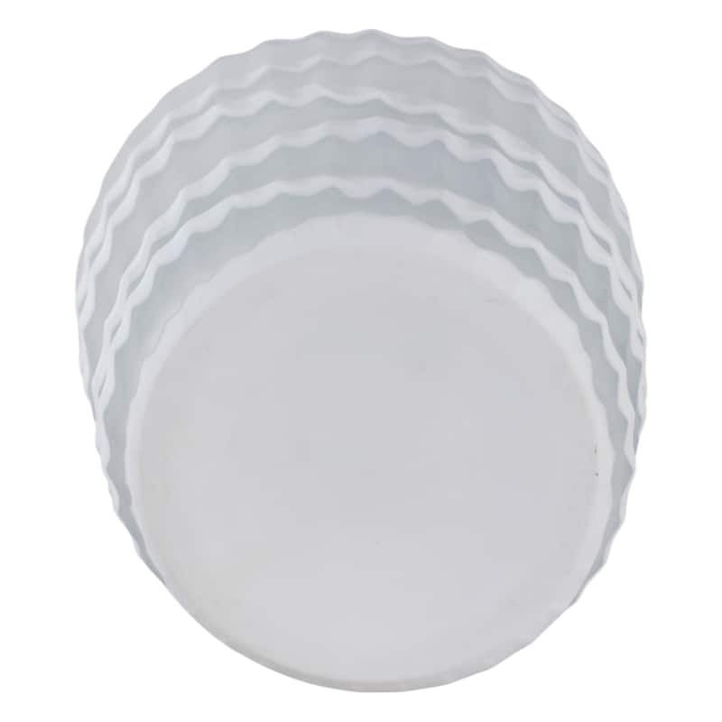 Glass Vase Carved Vertical Strips Pattern Finish Centerpiece Tabletop