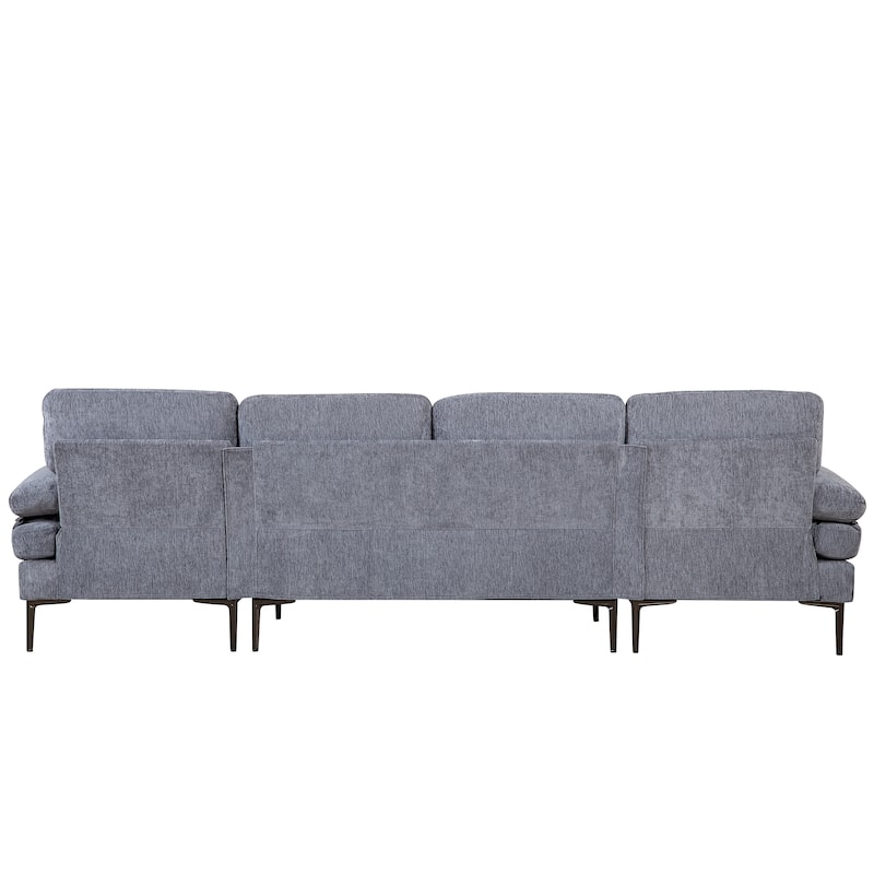 Nigh Contemporary Chenille U-Shaped Sectional by Furniture of America