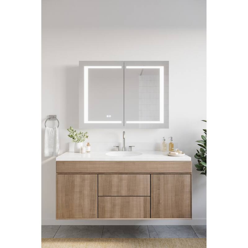 Fresca FMC024030 Spazio 39-5/16" x 29-1/2" Lighted Frameless Double