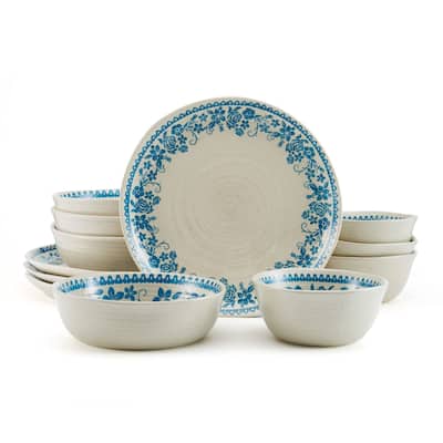Pfaltzgraff Hayden Blue 12 Piece Dinnerware Set