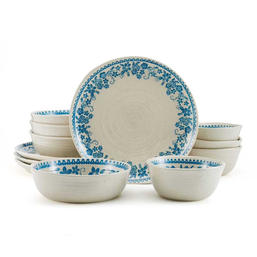 Pfaltzgraff Hayden Blue 12 Piece Dinnerware Set