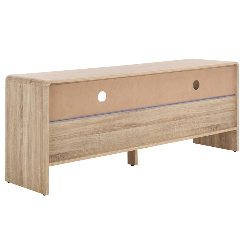 SAFAVIEH Arsenio 2-Drawer 2-Shelf Entertainment Media Stand for TVs up to 65" - 61"W x 16"D x 24"H