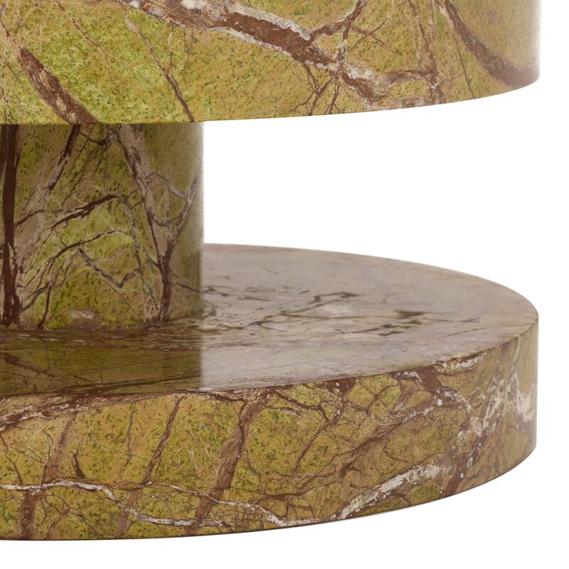 SAFAVIEH Couture Danny Round Marble Accent Table, Fully Assembled - 14"W x 14"D x 24"H