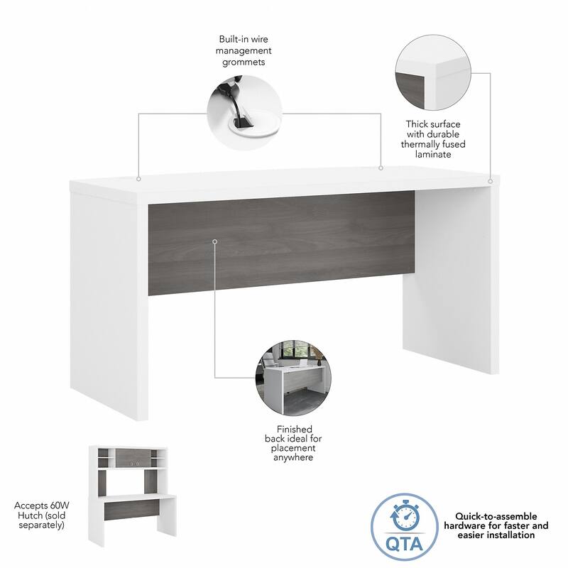 Echo 60W Credenza Desk by Bush Business Furniture