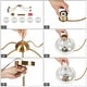 preview thumbnail 16 of 16, Modern Glam Gold 5-Light Oversized 41.5 in. W Chandelier with Textured Colored Art Glass Shade for Dining Room Bedroom