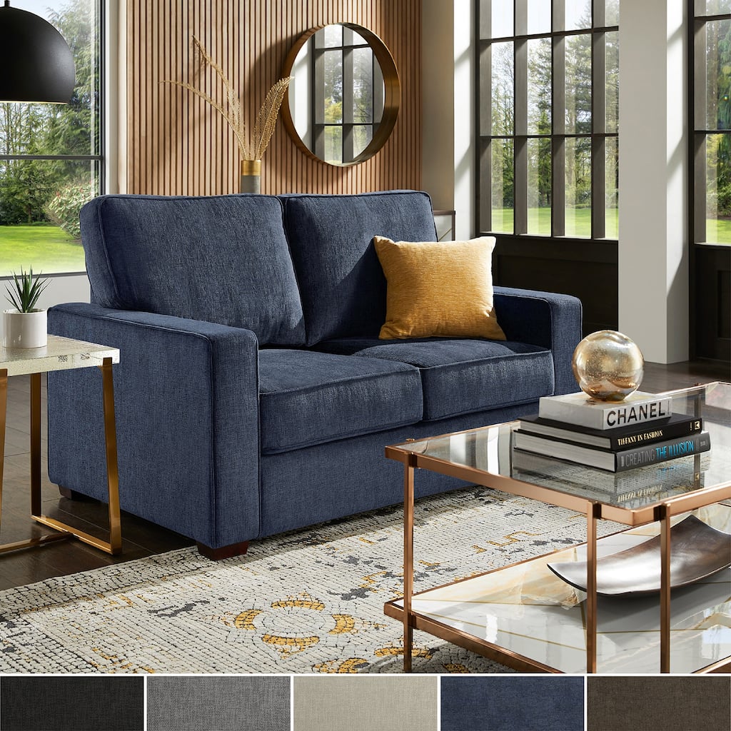 Roros Fabric Upholstered Square Arm Loveseat by iNSPIRE Q Classic