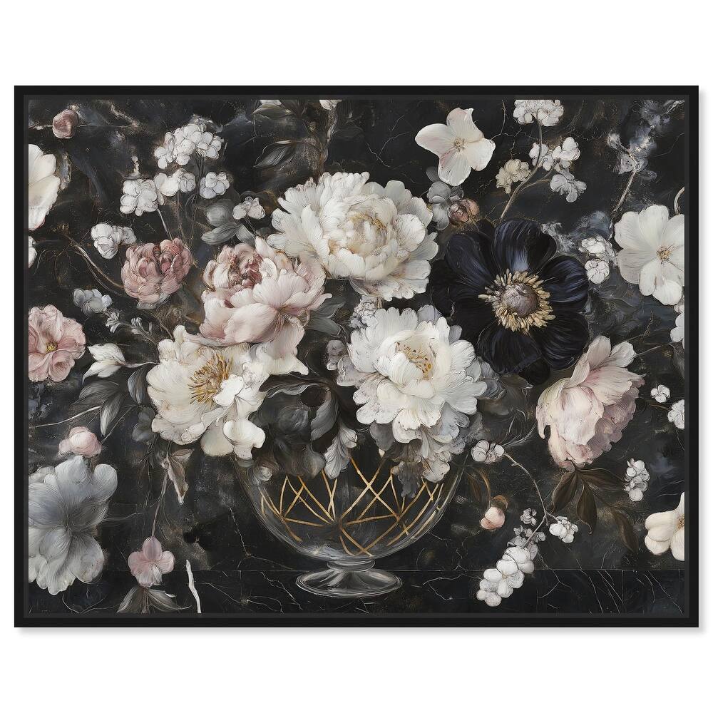 Peonies in Glass Vase Canvas by Art Remedy