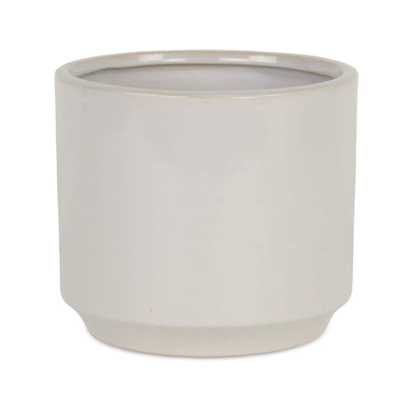 Elegora Straight Side Solid Color Ceramic Pot - Off White - X-Large