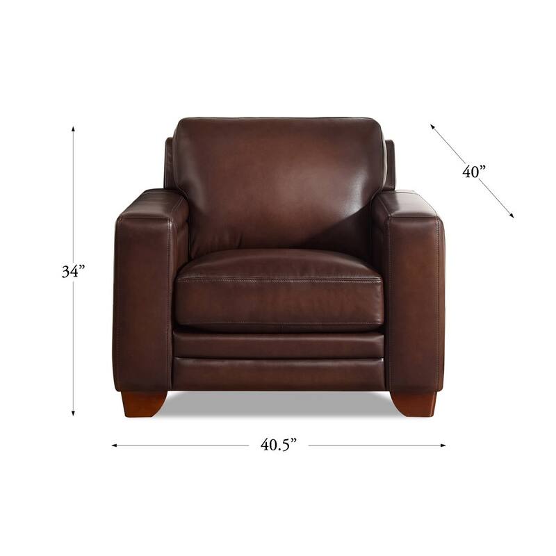 Hydeline Alice Top Grain Leather Armchair With Feather, Memory Foam and Springs