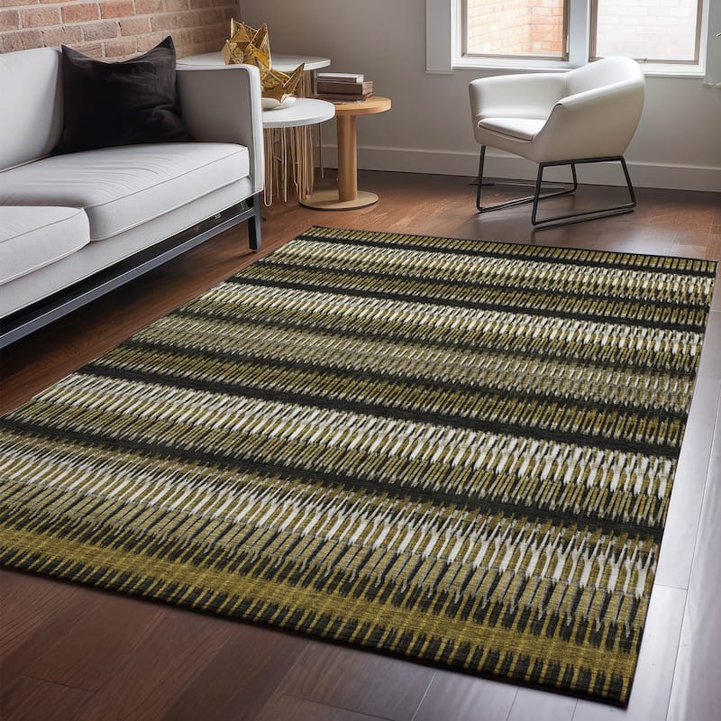 Premium Washable Super Soft Modern Stripe Mayfield Rug - Brown - 8' x 10' - Rectangle