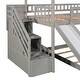 preview thumbnail 32 of 30, Twin over Twin Bunk Bed with Slide, Storage Steps & Playhouse Design