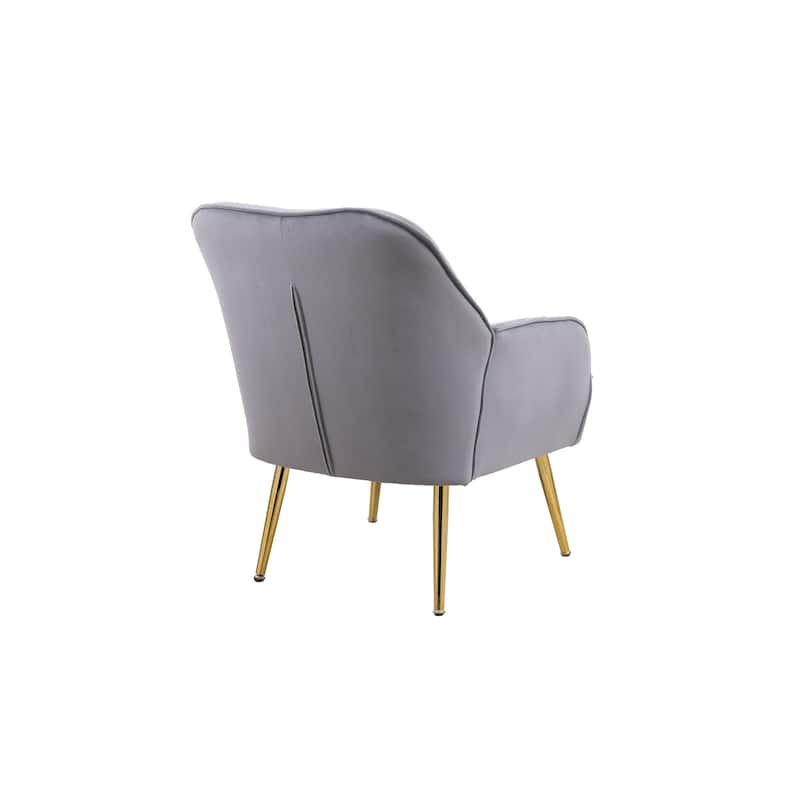 Grey Velvet 28.7" Sherpa Arm Chair