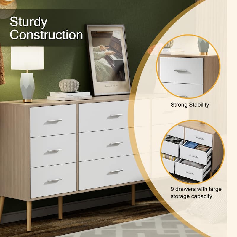 9 Drawers Chest Of Dresser Storage Cabinet