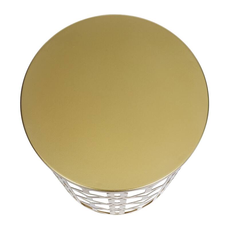 Adeco Set of 2 Round Metal Nesting Side End Tables Set - set of 2