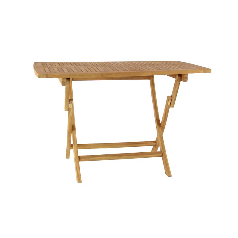 Brown Teak Wood Traditional Indoor/Outdoor Picnic Dining Table Set (Set of 5 Pieces) - S/5 47"W, 31"H (A+B)