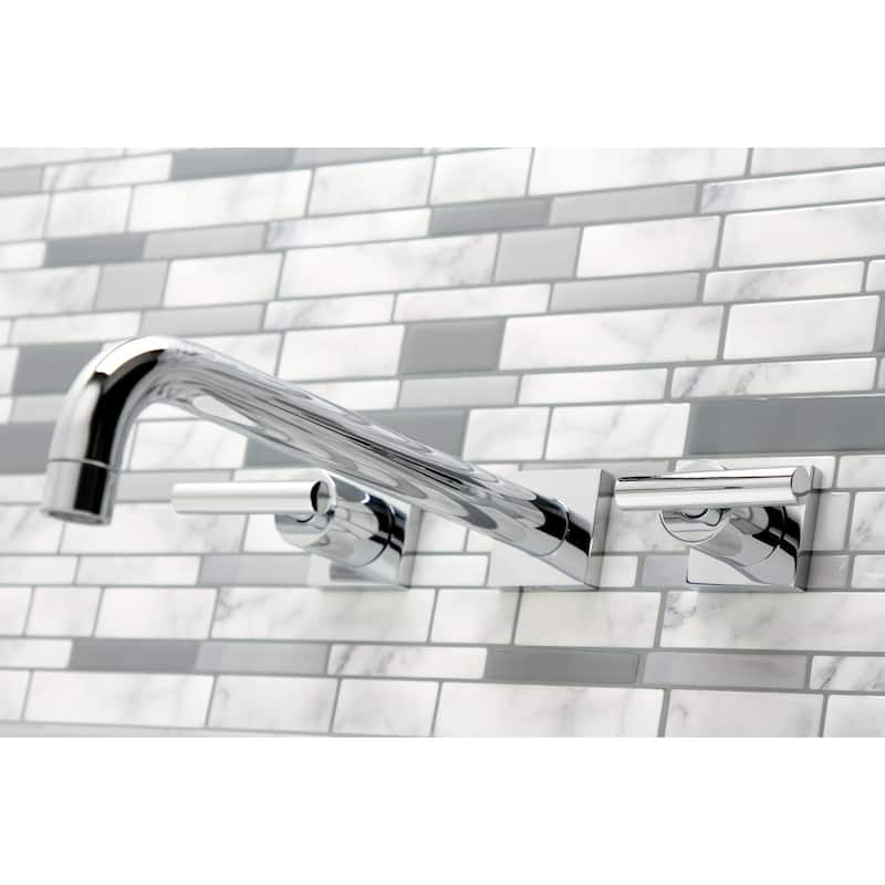 Kingston Brass Manhattan Wall Mounted Roman Tub Filler with Square