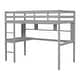 preview thumbnail 6 of 16, Twin Loft Bed with Built-in Desk and Bookcase Guardrails, Grey