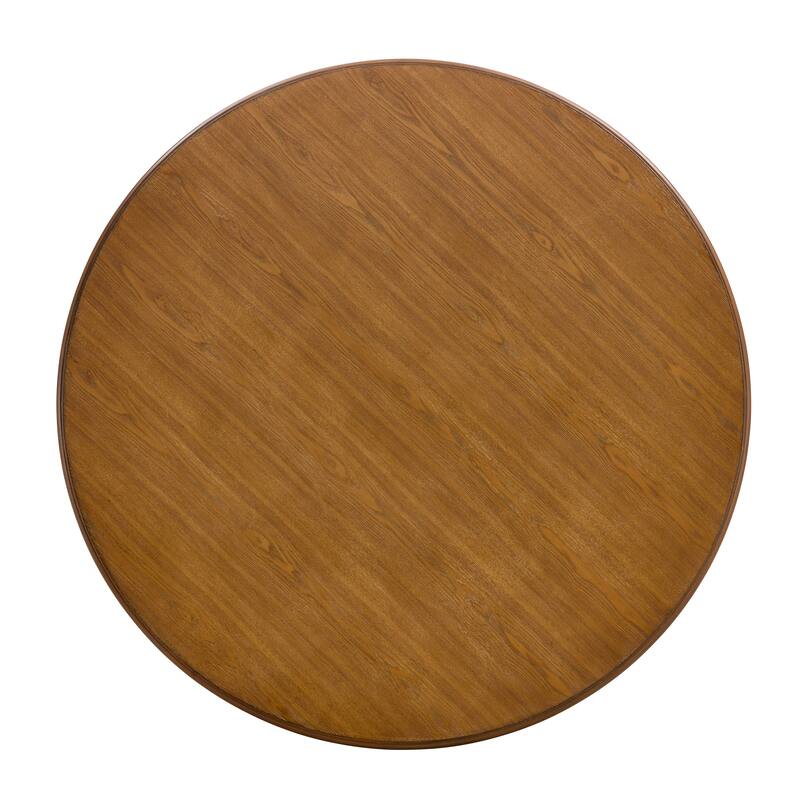 Roomfitters Round Dining Table with Metal Base, Modern Wood Kitchen Table for Breakfast Nooks and Dining Rooms