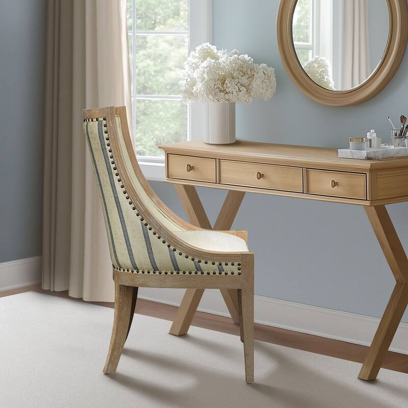 Martha Stewart Bedford Elmcrest Upholstered Dining Chair with Nailhead Trim