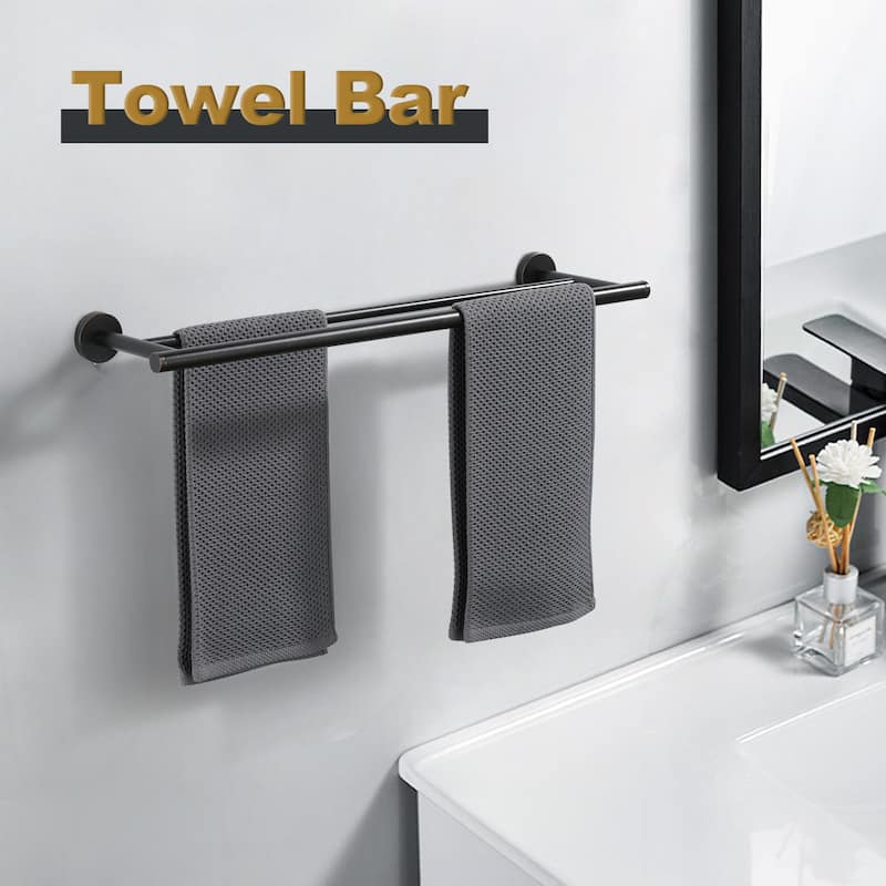 WOWOW Wall Mounted Stainless Steel Double Towel Bar