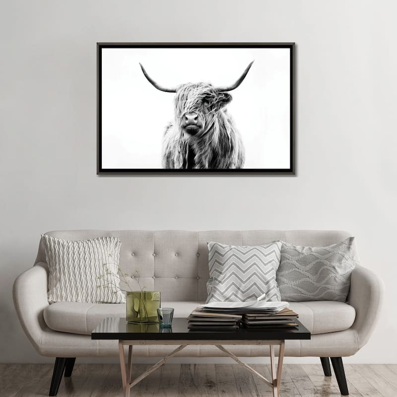 iCanvas "Portrait Of A Highland Cow" by Dorit Fuhg Framed
