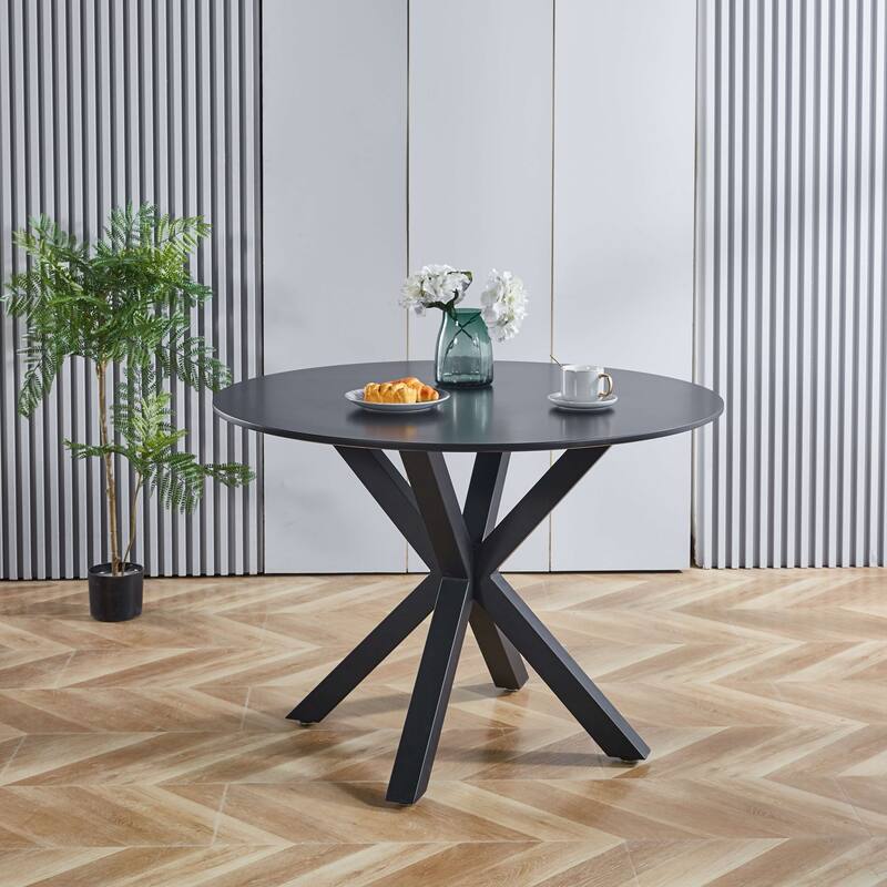 BLACK Table Mid-century Dining Table for 4-6