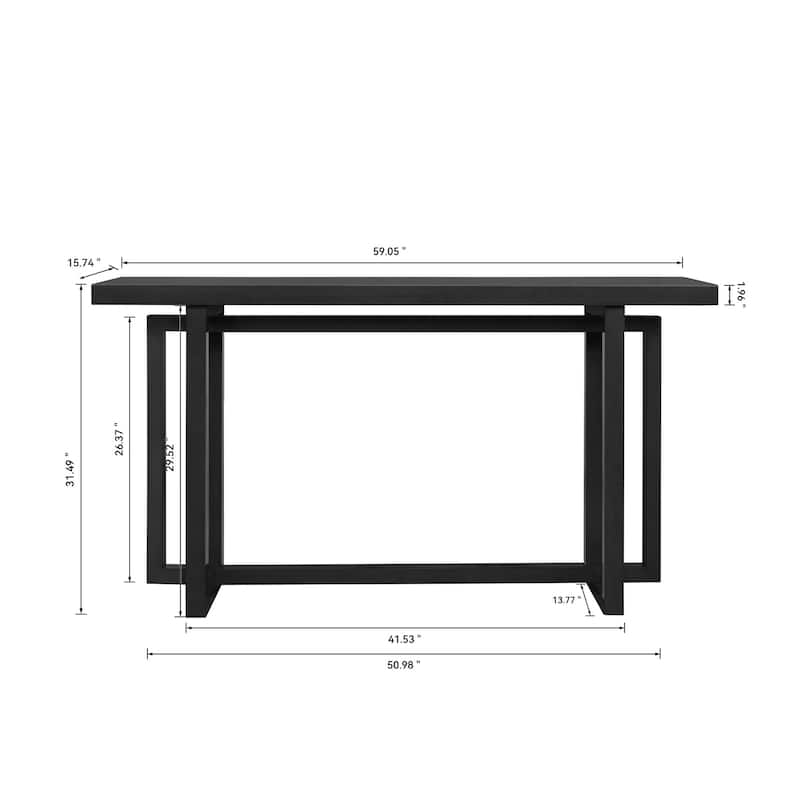 59" Narrow Console Table, Living Room Rectangular Entryway Sofa Table