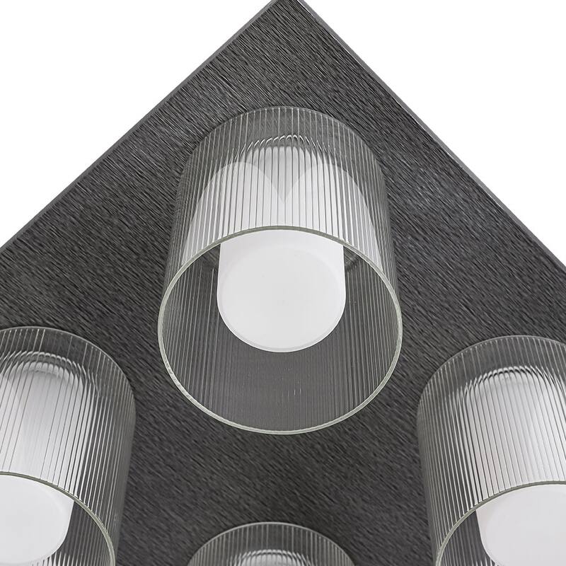 Scandinavian 4-Light Glass Dimmable LED Semi Flush Mount 13.8in