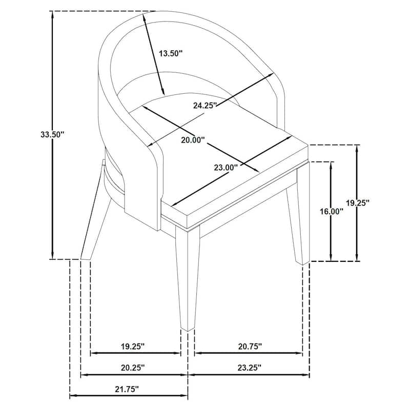 Leandro Upholstered Dining Arm Chair Cream (Set of 2) - 23.5" x 23.5" x 32"