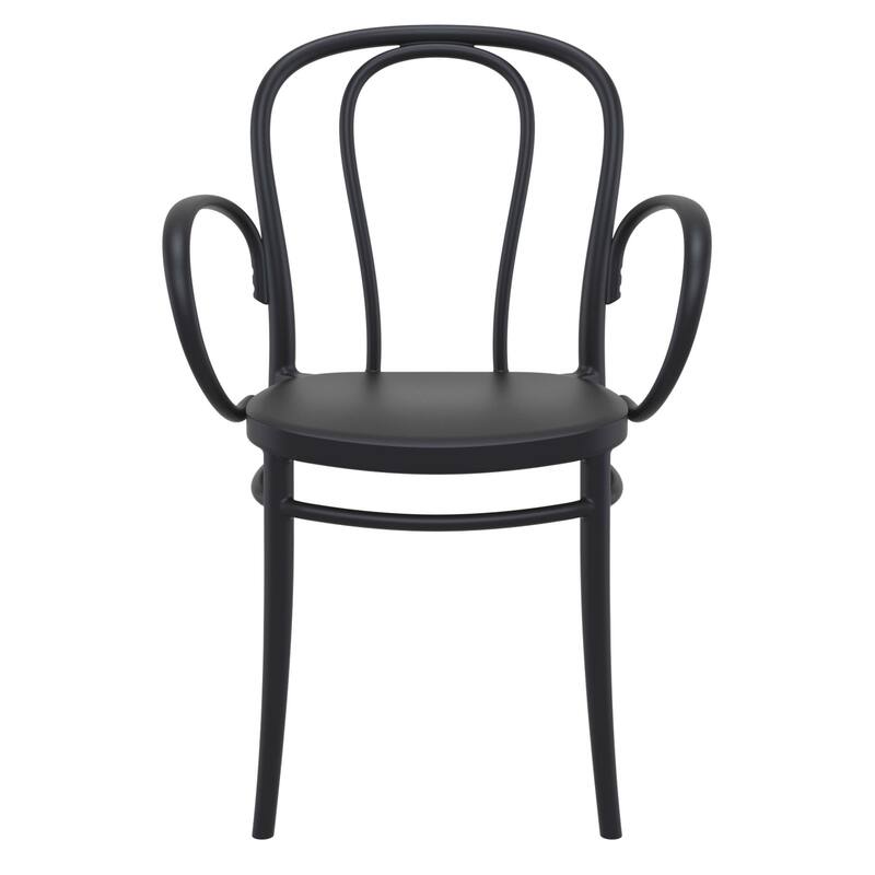 33.5" Black Stackable Patio XL Dining Armchair