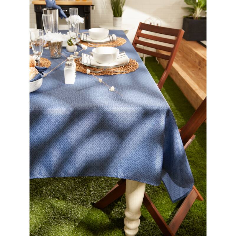 DII Stone Tonal Lattice Print Outdoor Tablecloth With Zipper 60 Round