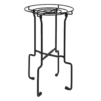 Achla Designs 23.5" H Round Black Wrought Iron Catalina Plant Stand, Powder Coated Finish, Indoor Outdoor Use, Home Accent
